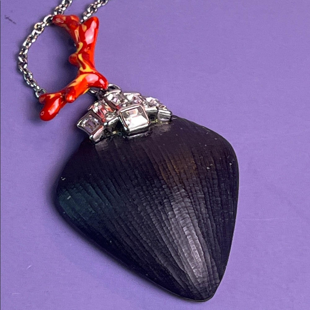 Alexis Bittar Handcarved Black Lucite, Faux Coral & Swarovski Rhinestones-RARE - Picture 11 of 11